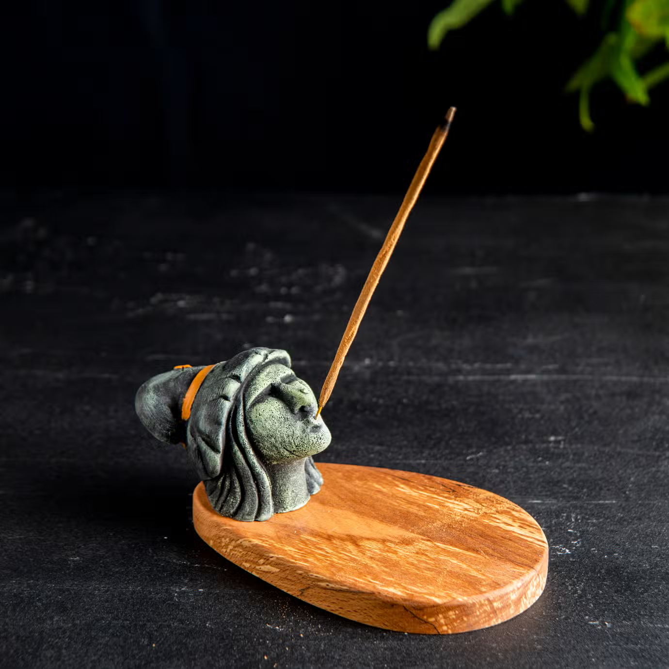 Stone Face Witch Incense Burner