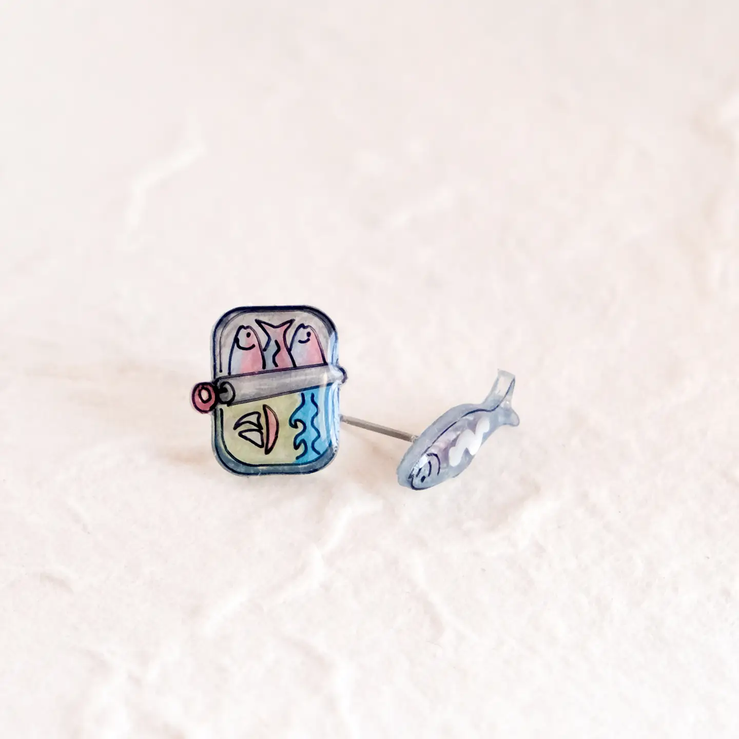 Sardines Canned Fish Stud Earrings