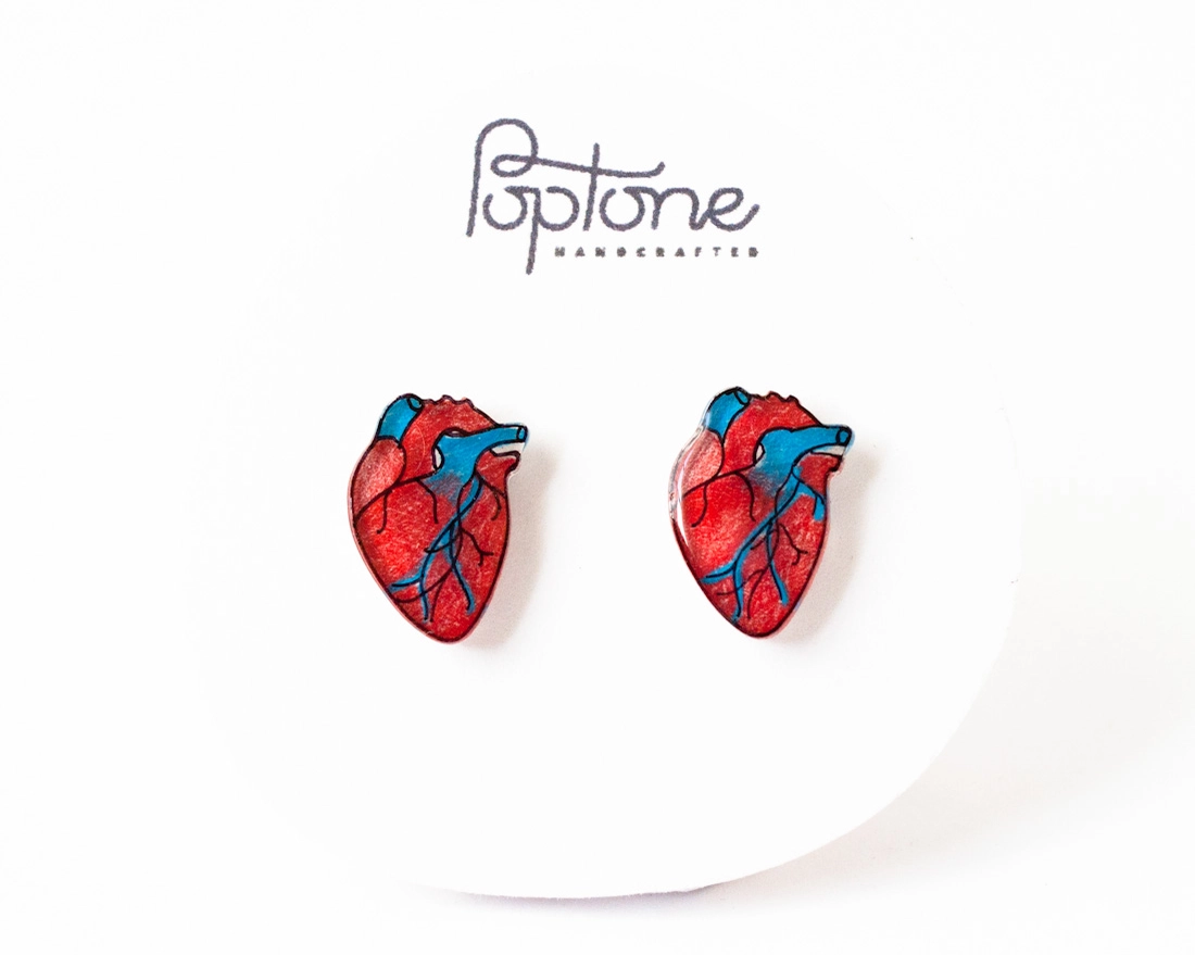 Anatomic Heart Earrings