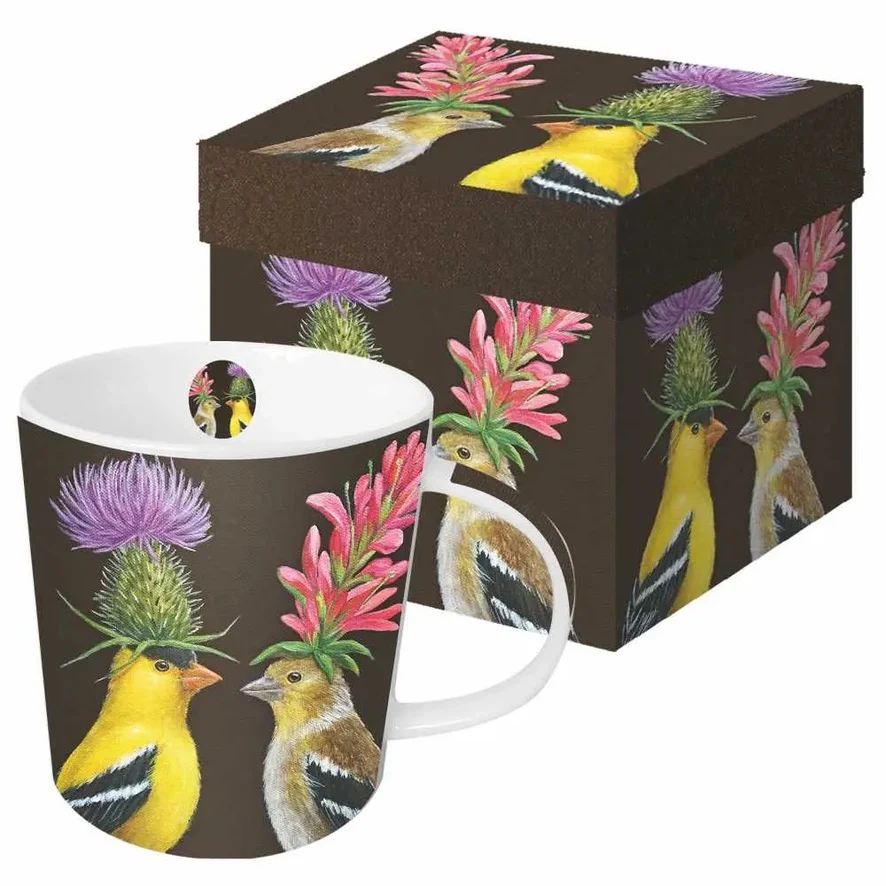 Mug in Box Goldfinch Couple