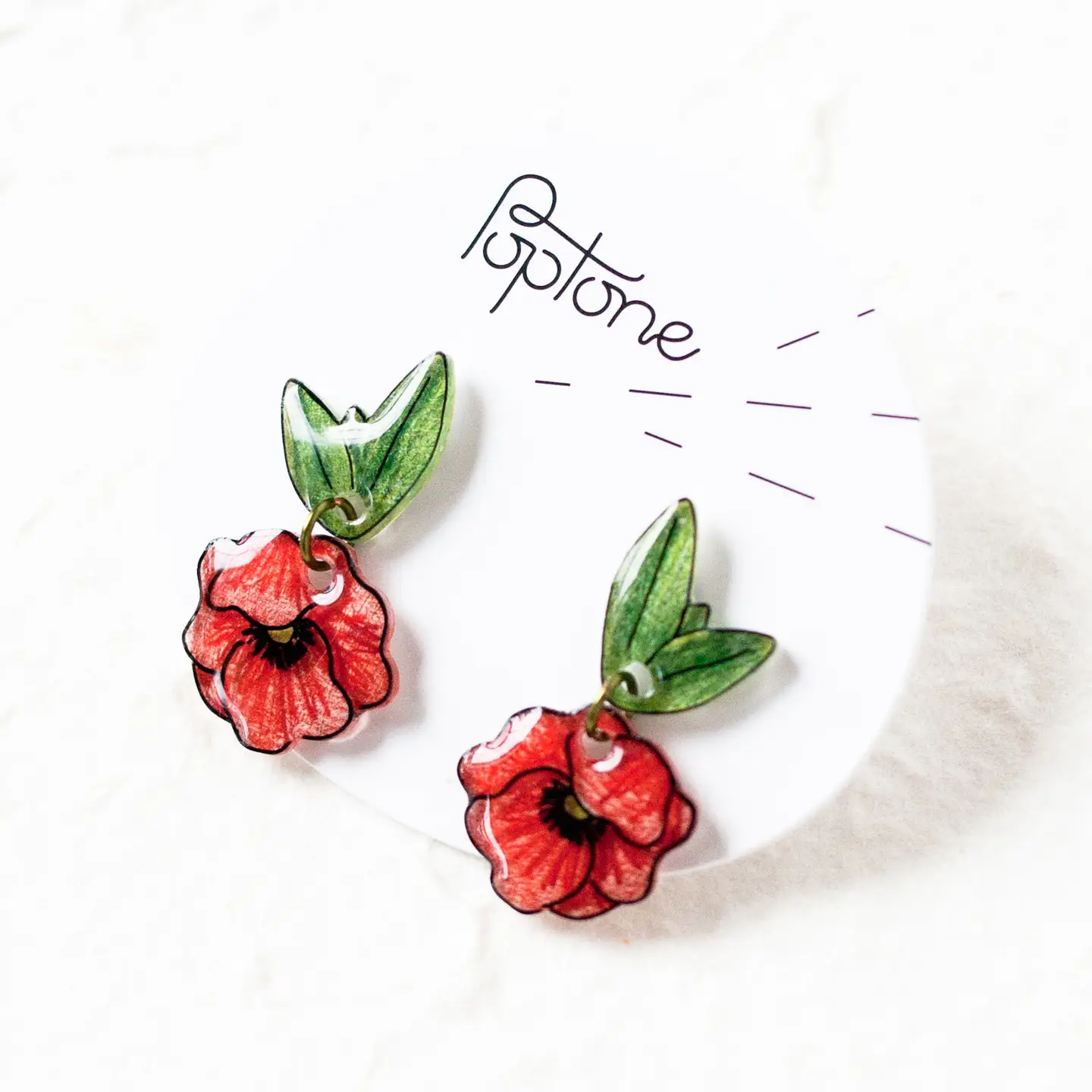 Poppy Flower Drop Earrings
