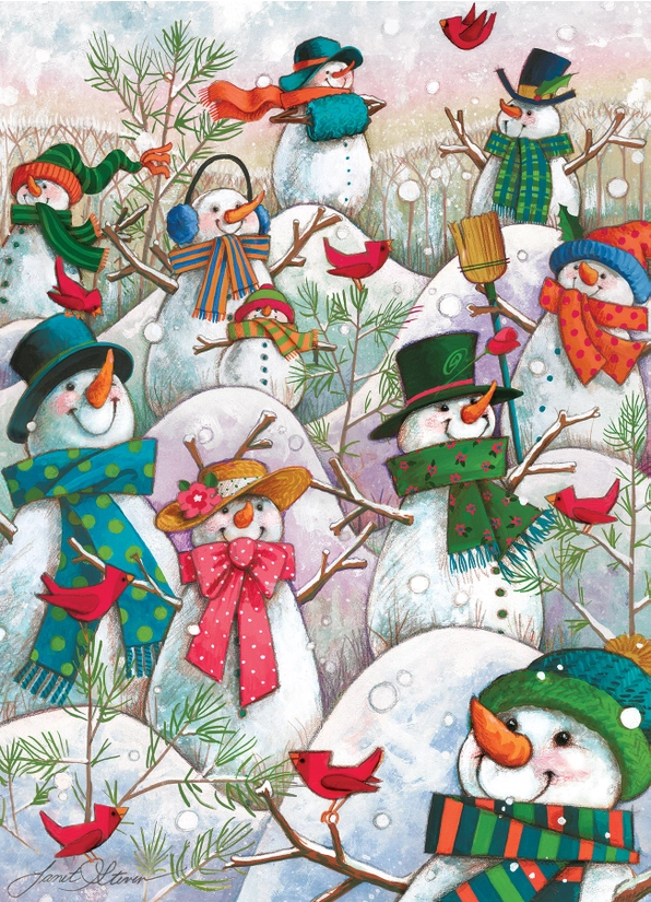 Hill of a Lot of Snowmen Puzzle 500pc