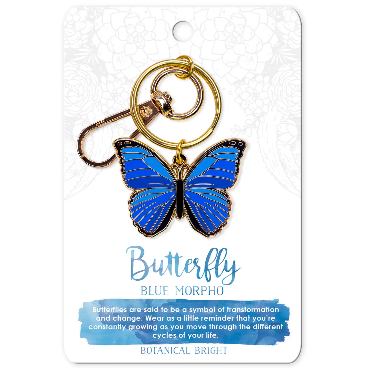 Blue Morpho Butterfly Keychain
