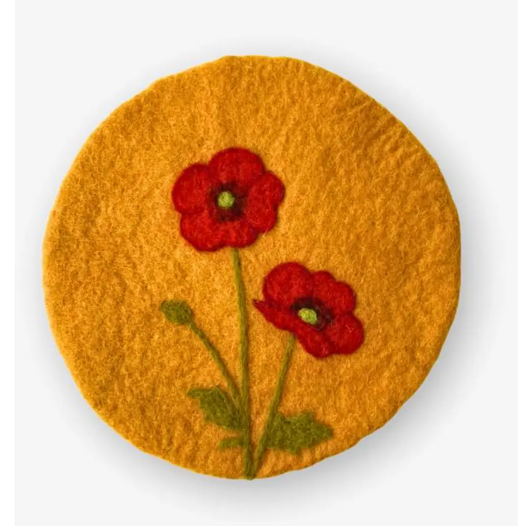 Poppy Felted Trivet