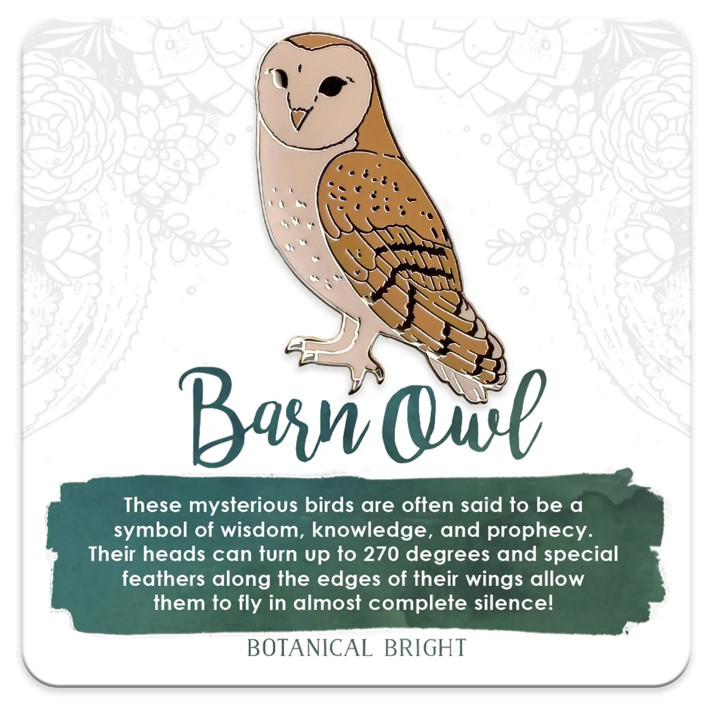 Barn Owl Enamel Pin