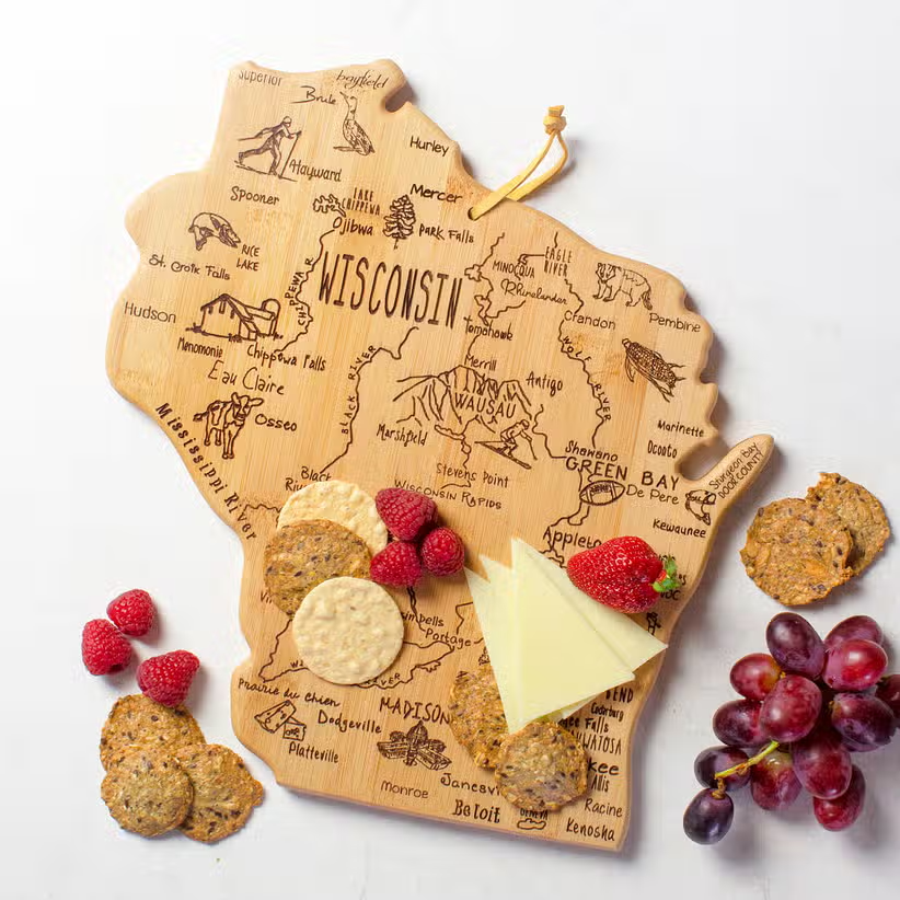 Destination Wisconsin Bamboo Cutting Board