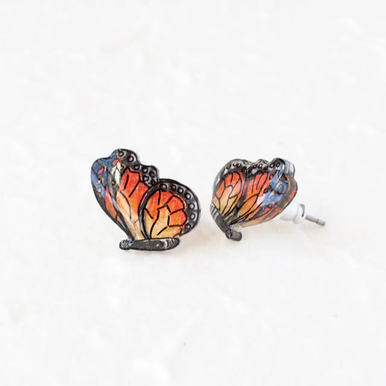 Monarch Butterfly Stud Earrings