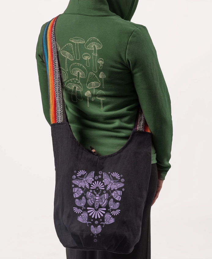 Mega Moth Boho Bag Black
