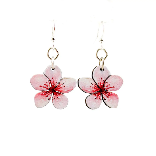 Wooden Earrings Cherry Blossom