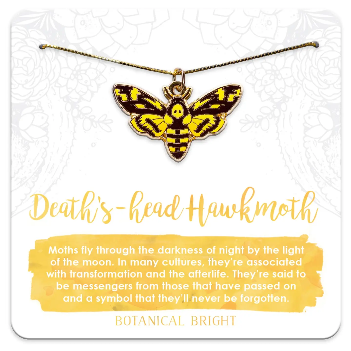 Death's Head Hawkmoth Charm Necklace
