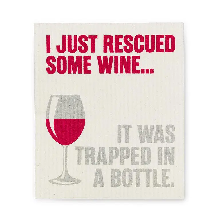 I Rescued Some Wine Swedish Dishcloth