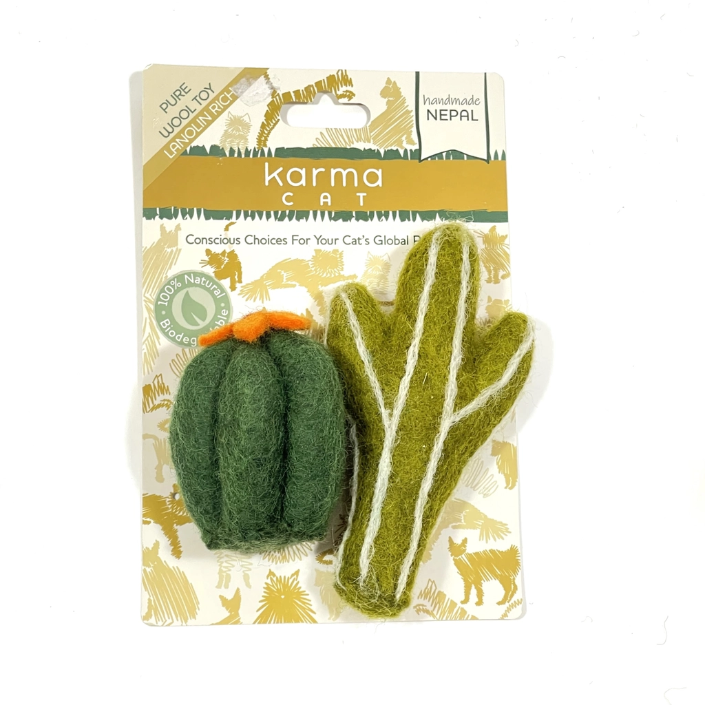 Wool Cat Toy Succulents 2pk
