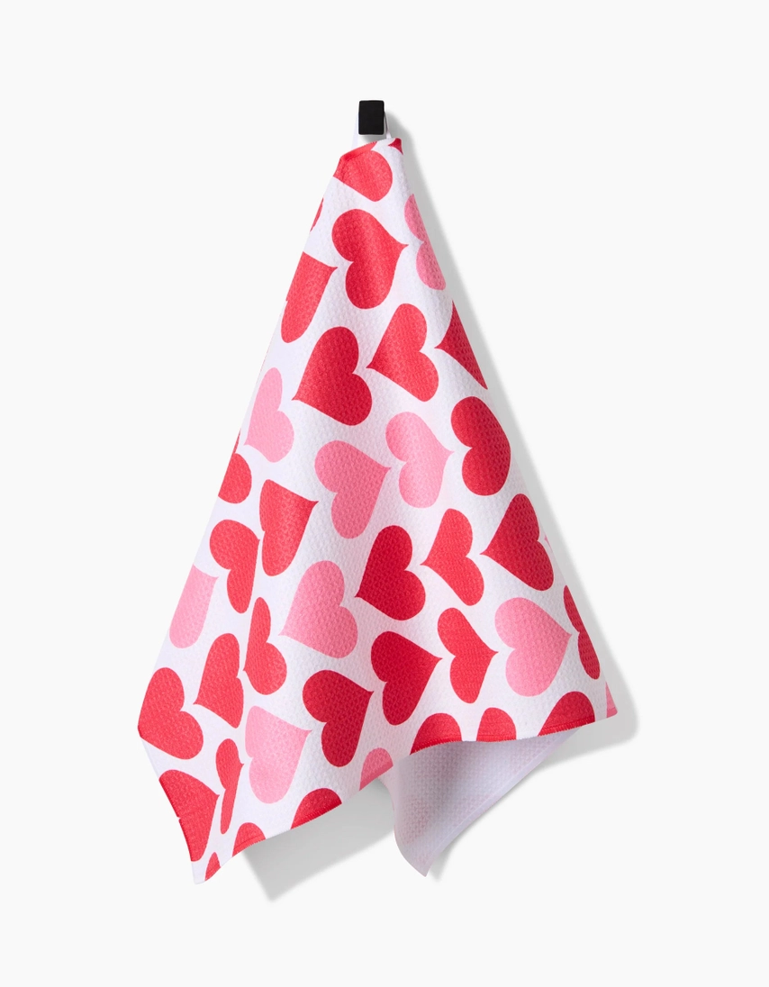 Geometry Tea Towel: Blushing Hearts