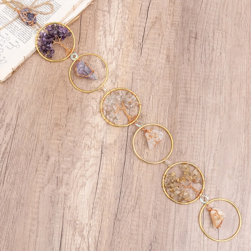 Tree of Life Gemstone Beaded Wall Hanging