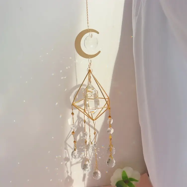 White Quartz Chandelier Prism Suncatcher