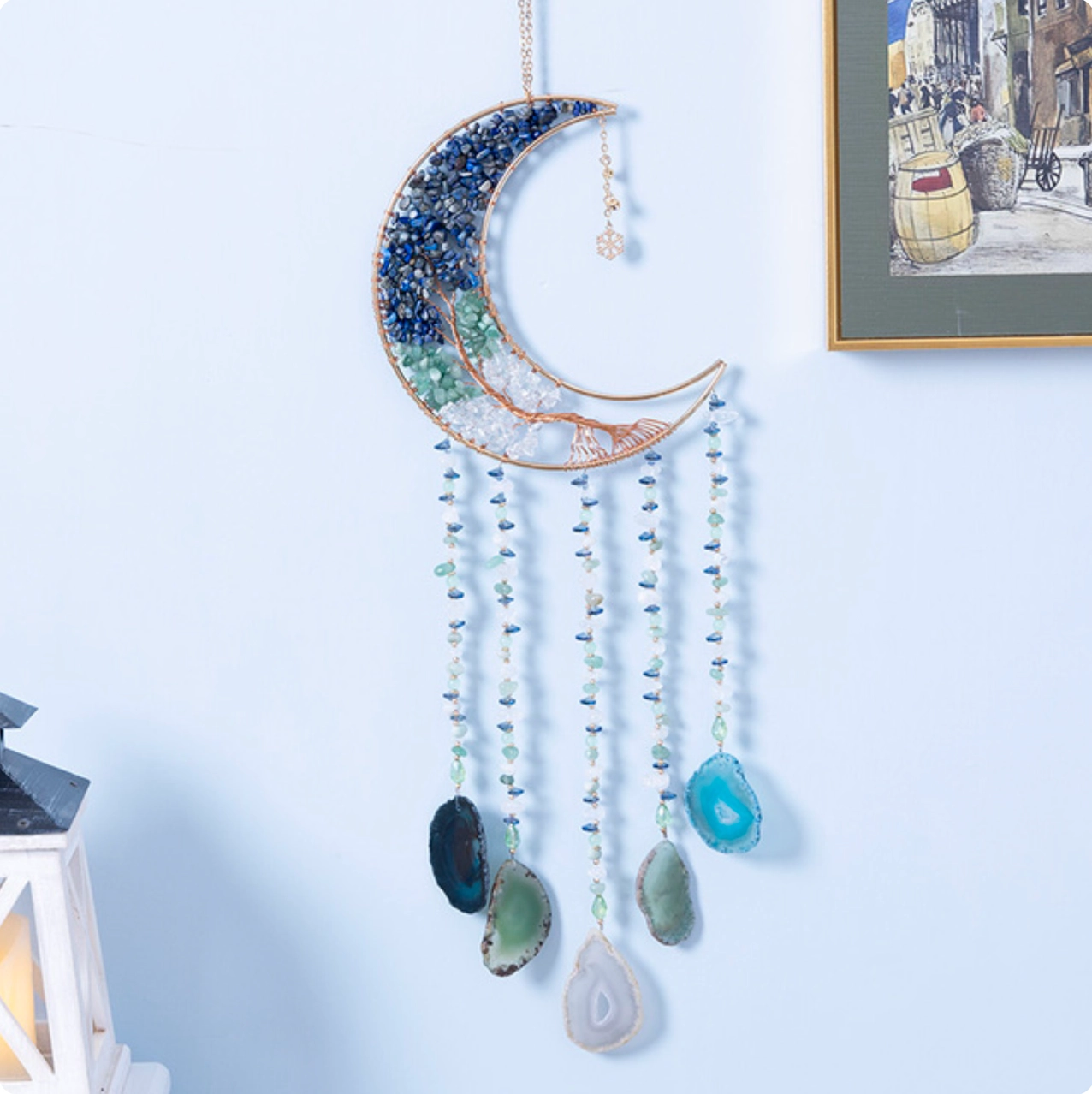 Crystal Moon Tree of Life Wall Hanging