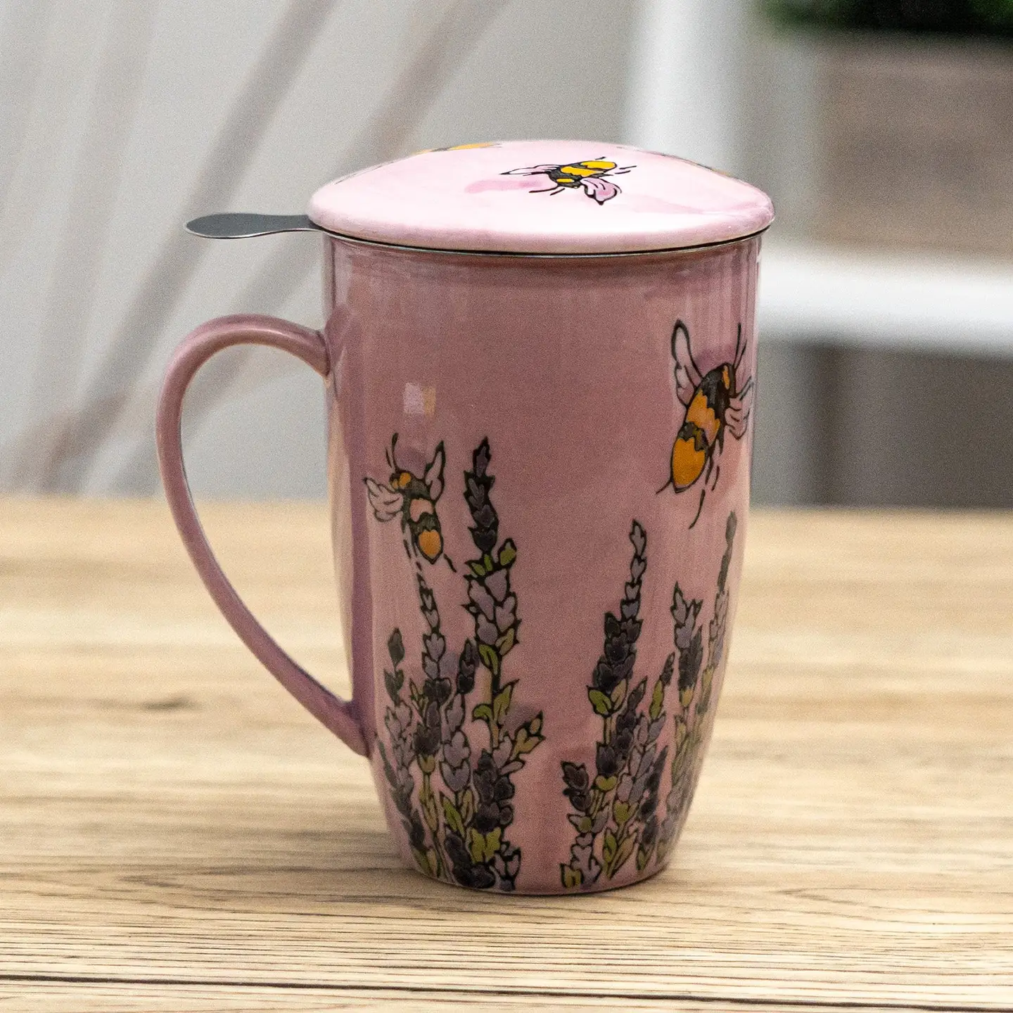 Tea Infuser Mug 15oz Spring Honeybee