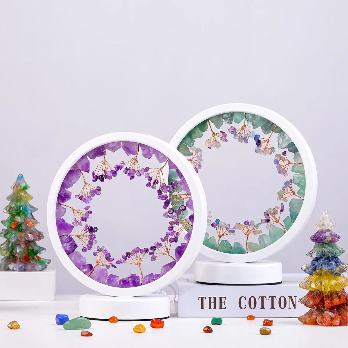 Raw Stone Tree of Life Table Lamp