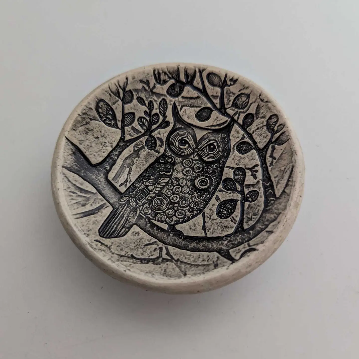 Pottery Dish Owl