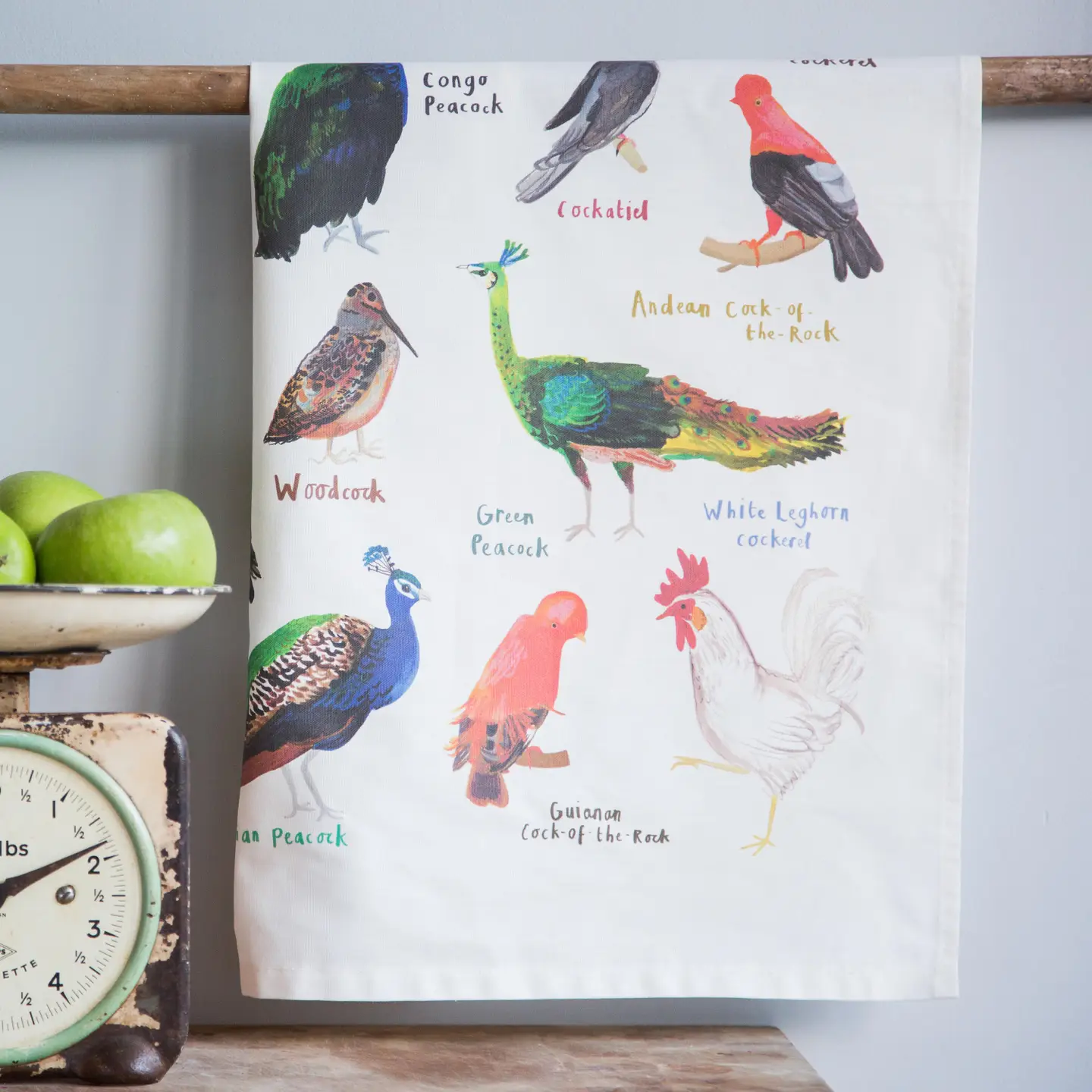 Cocks Bird Pun Cotten Tea Towel
