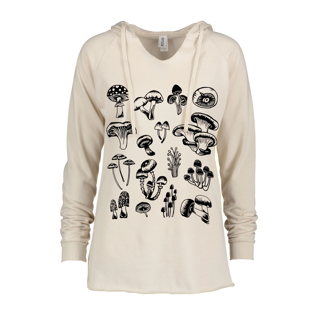 V Beach Pullover Hoodie Mushrooms