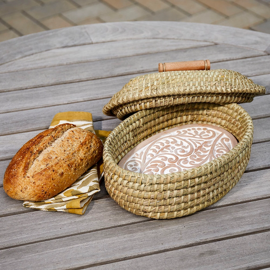 Breadwarmer with Lid Double Vine