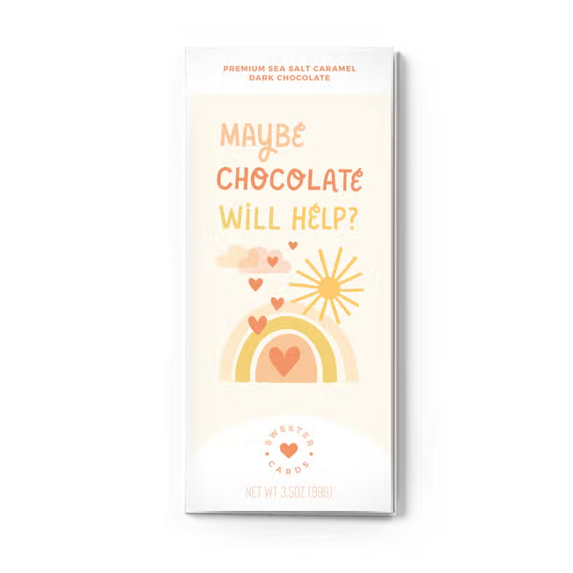 Maybe Chocolate Will Help? Chocolate Bar Card