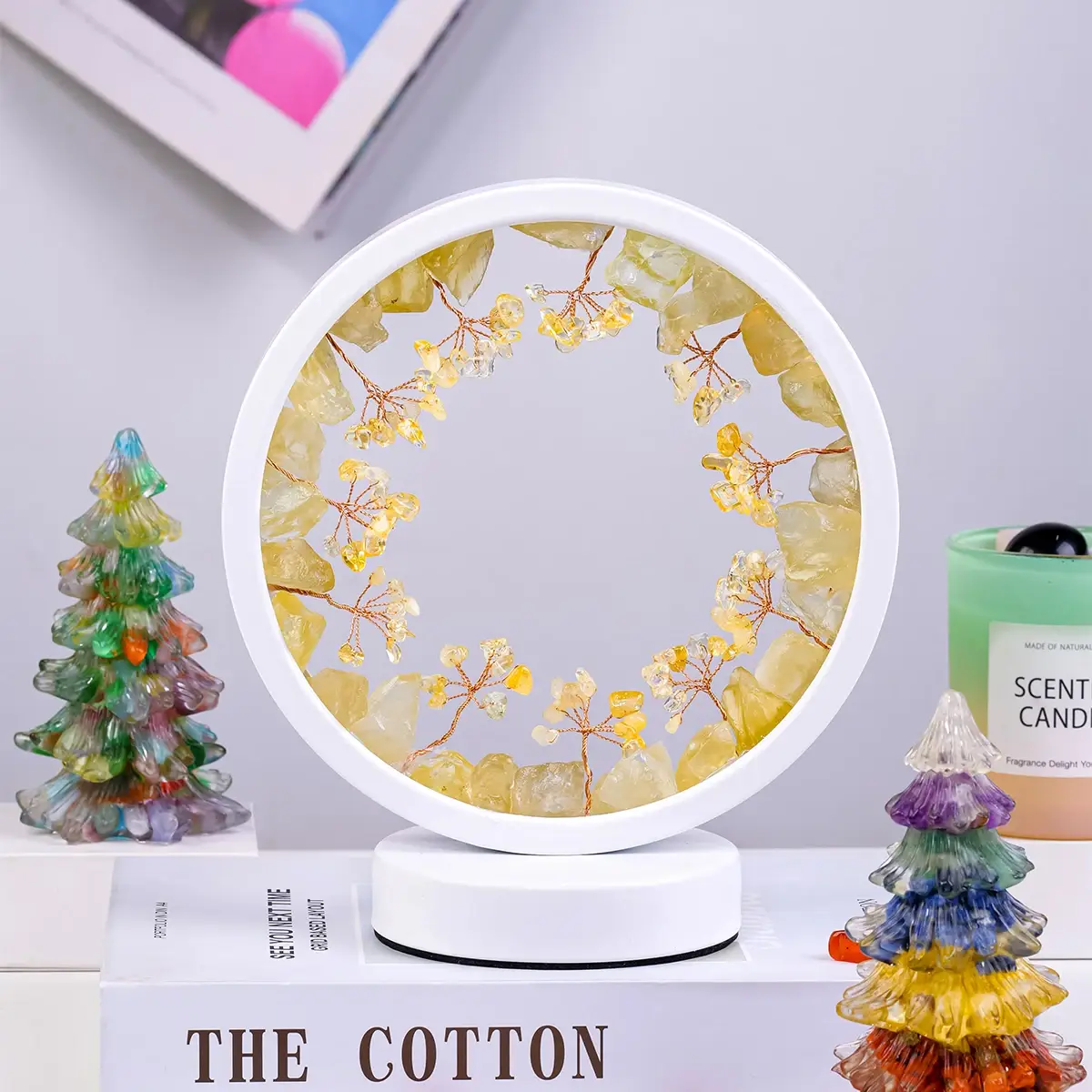 Raw Stone Tree of Life Table Lamp