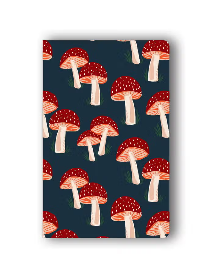 Navy Mushrooms Notebook