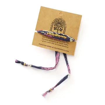Peace Bracelet Priya Thread Sari Fabric