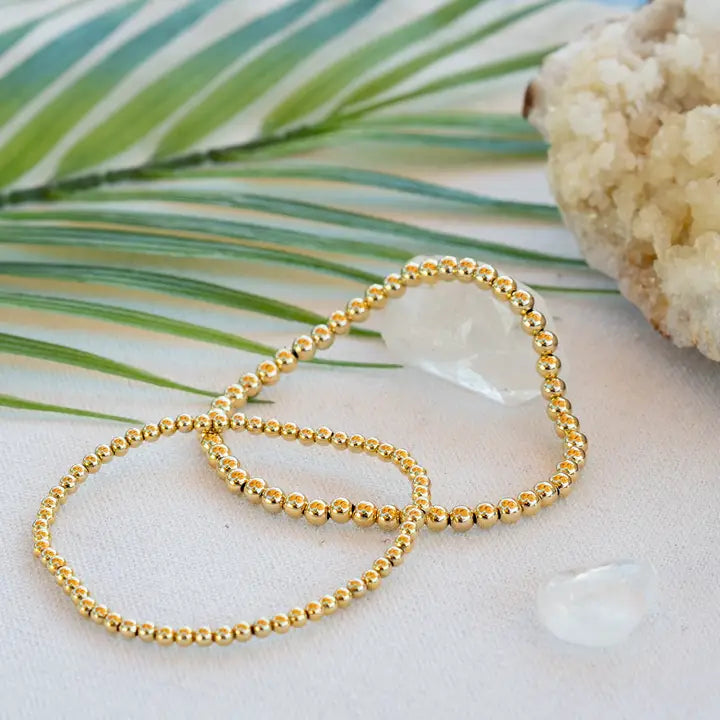 Gold Bead Bracelet 3mm