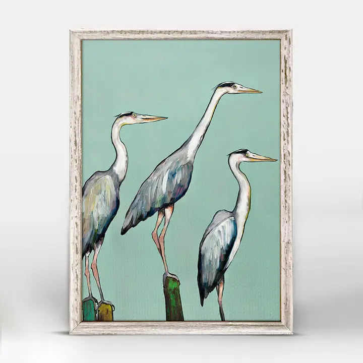 Heron Focus Mini Framed Canvas