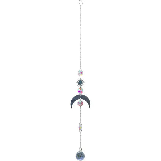 Crystal Hanging Sting Ab Sphere Mini Disc & Moon