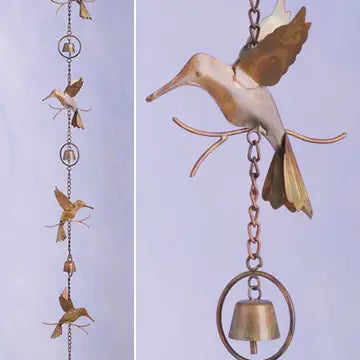 Flamed Hummingbirds & Bells Ornament