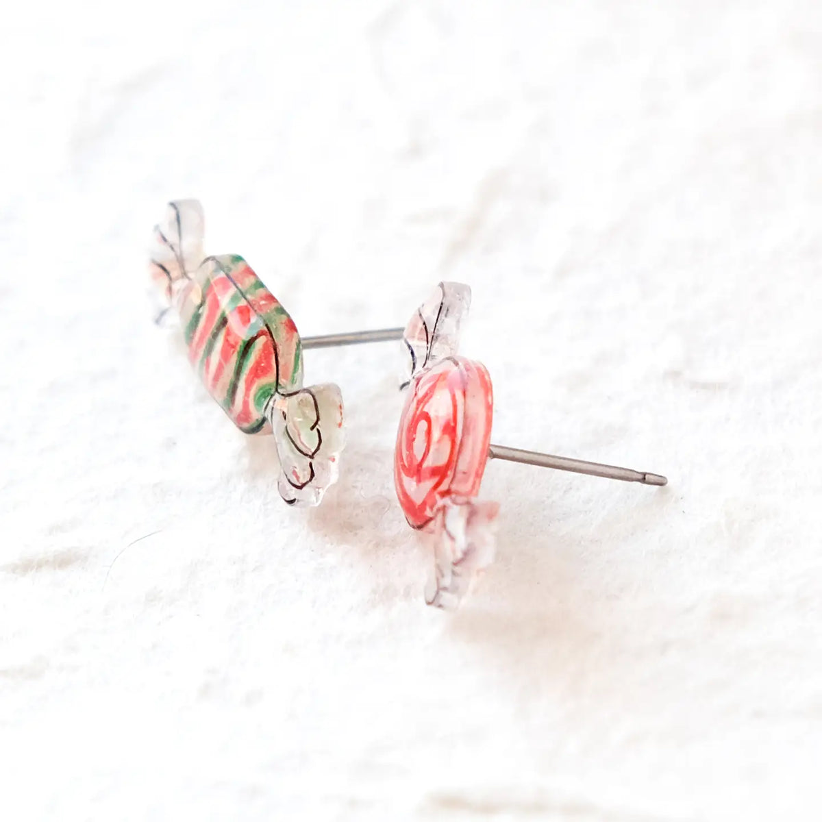 Mismatched Vintage Christmas Candy Stud Earrings