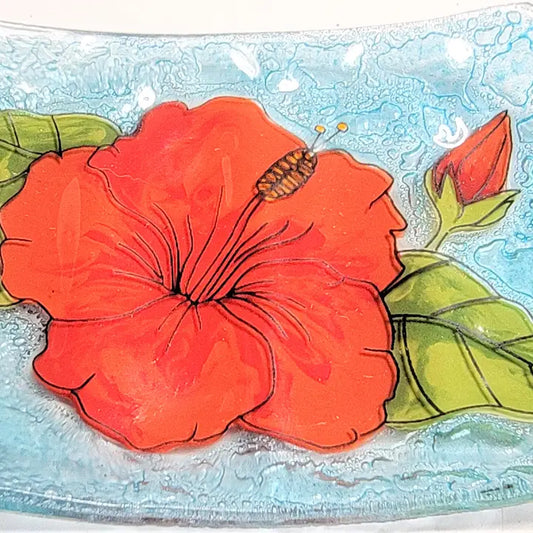 Red Hibiscus Soap Dish