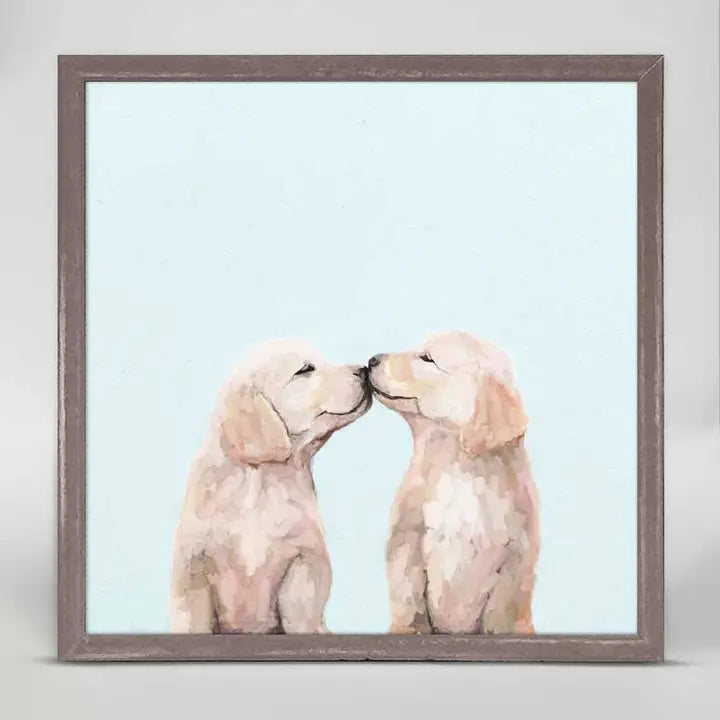 Best Friend - Golden Pup Kisses Mini Canvas