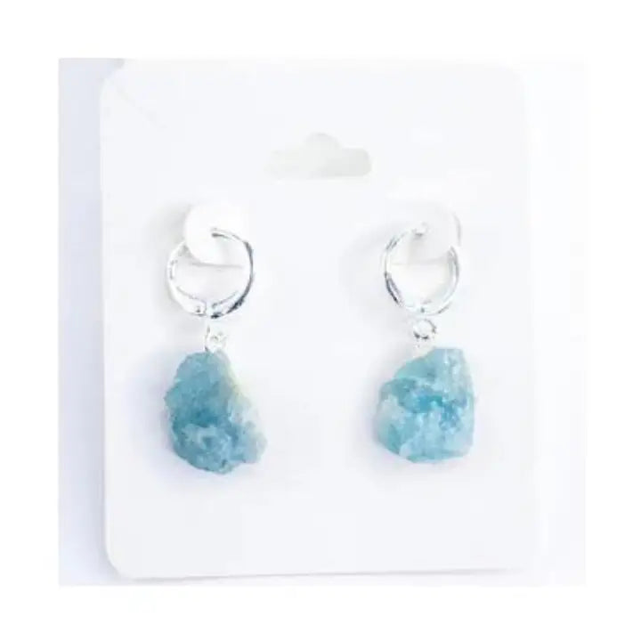 Hoop Earrings - Aquamarine