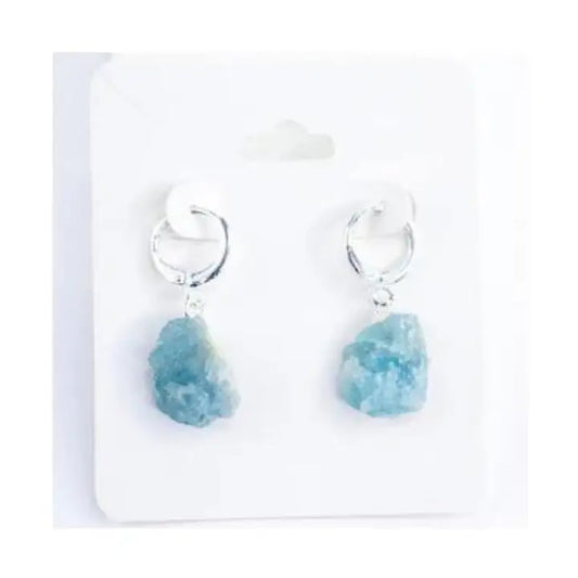 Hoop Earrings - Aquamarine