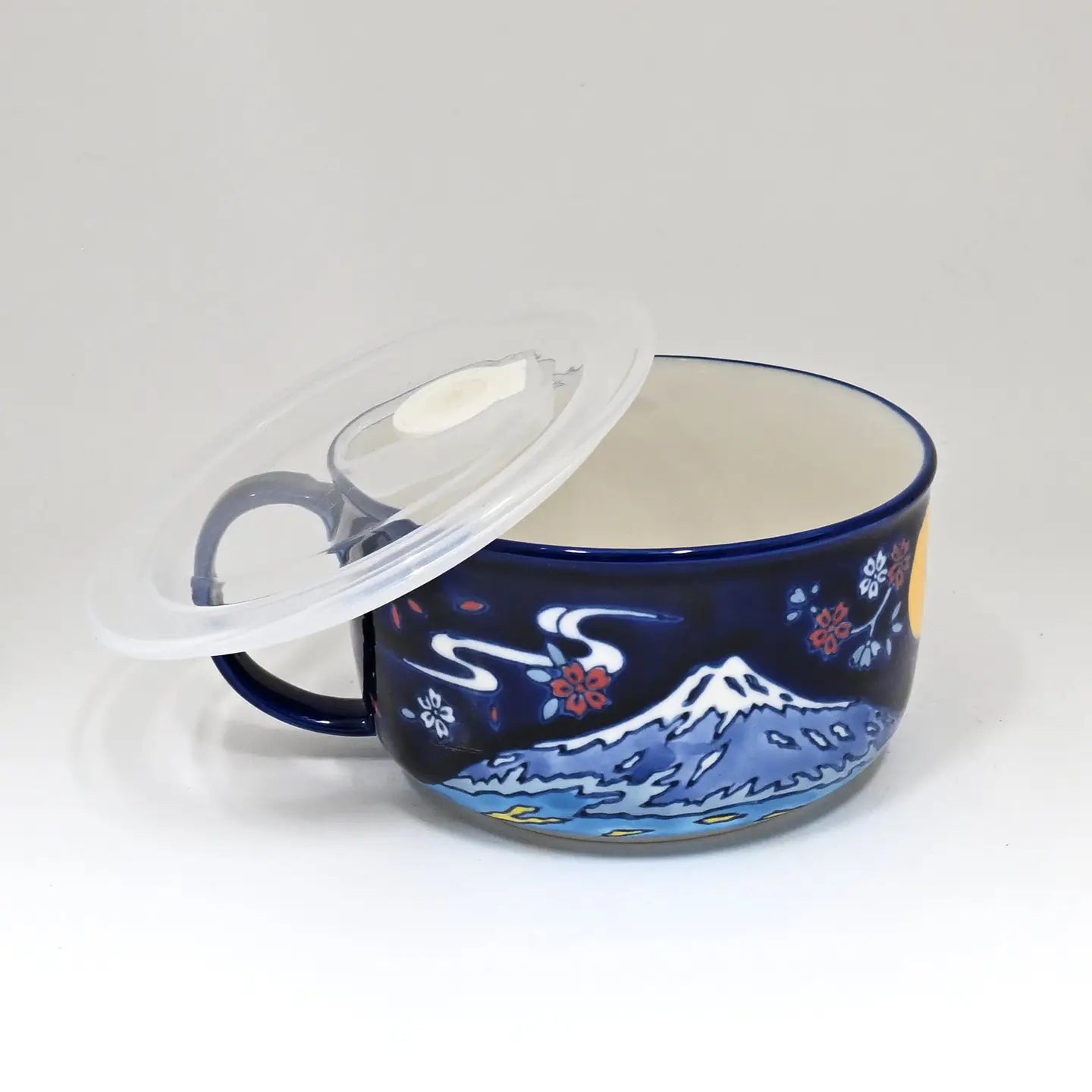 Fuji Mountain Microwavable Bowl With Handle