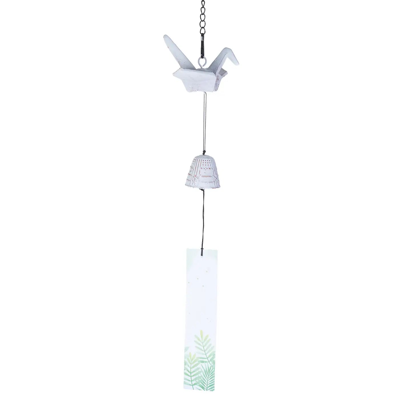 Origami Crane Furin Bell Cast Iron Windchime