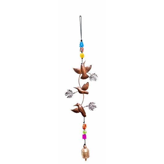 Three Happy Hummingbirds Beaded Chime