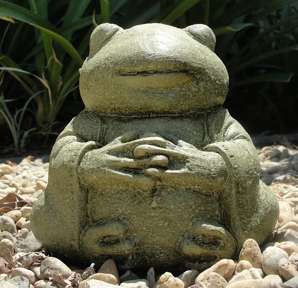 Meditating Green Frog Statue- Small