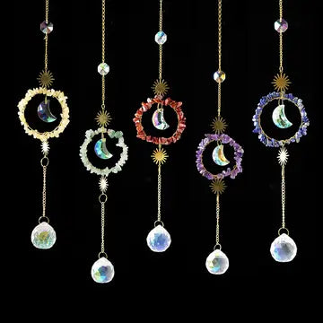 Hanging Round Moon Pendant Crystal Sun Catcher