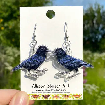 Acrylic American Crow Earrinags