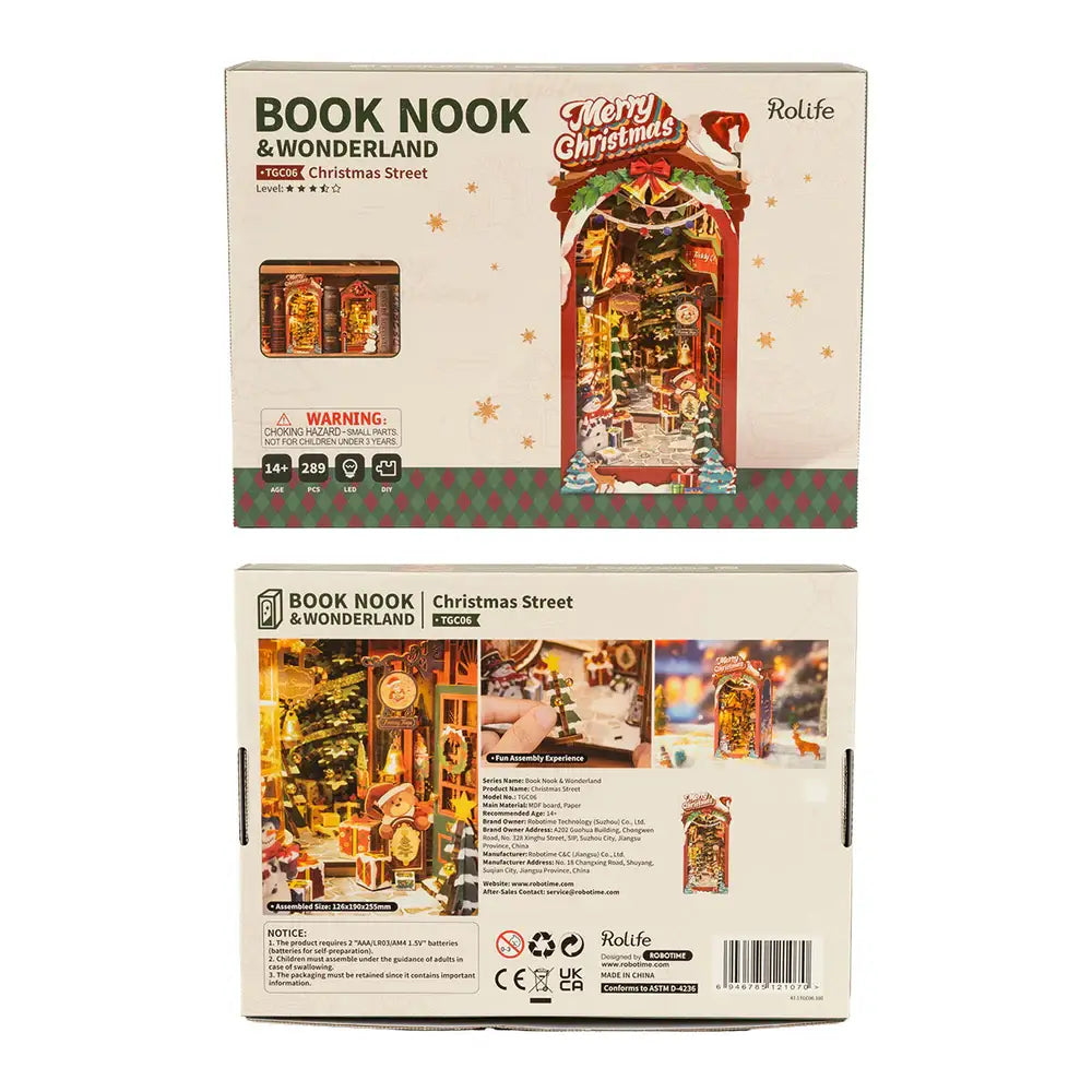 DIY Miniature Book Nook: Christmas Street