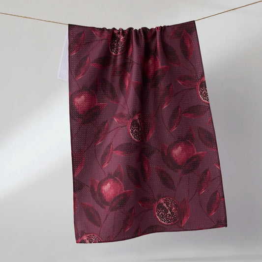 Geometry Tea Towel: Rich Garnet