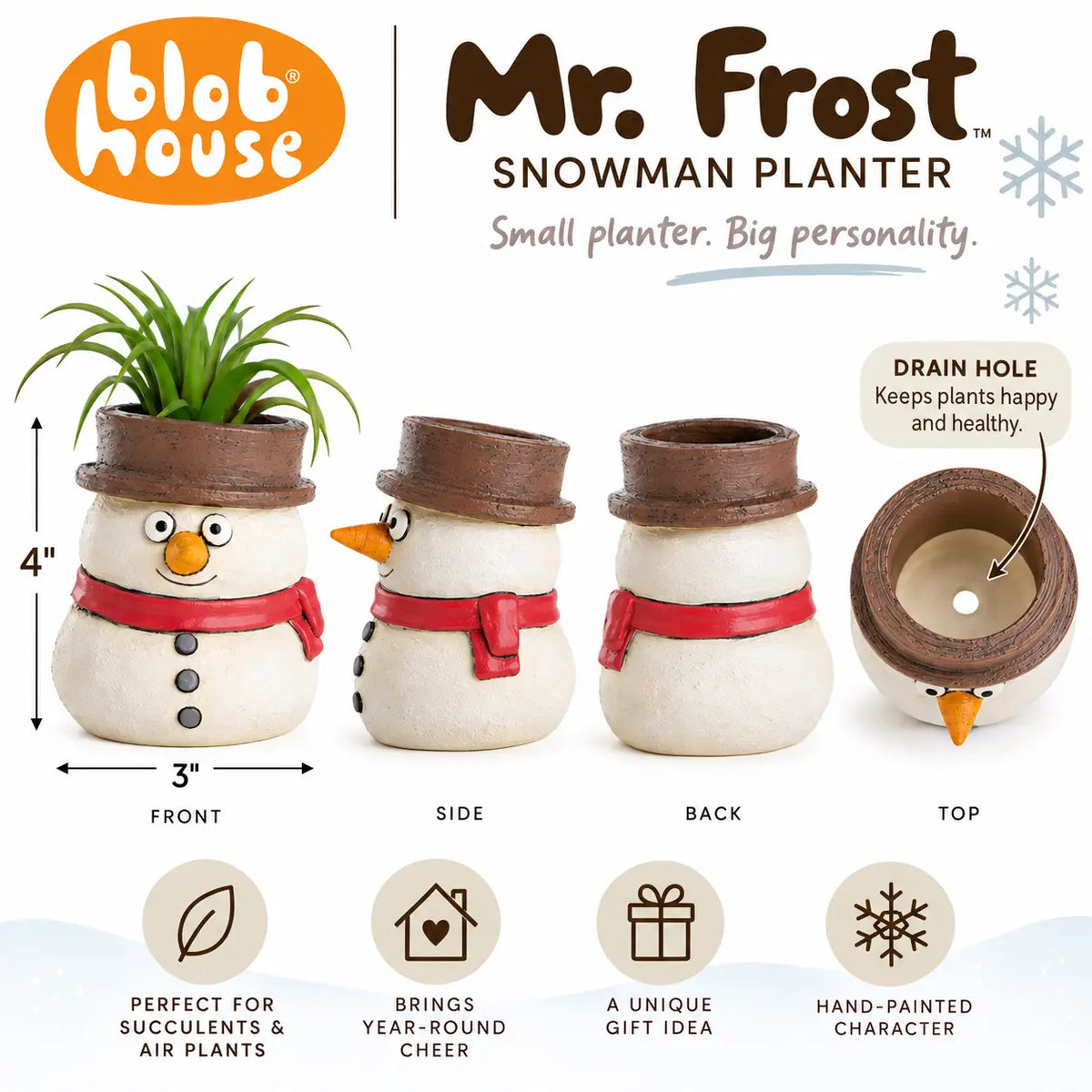 "Mr. Frost" Snowman Planter