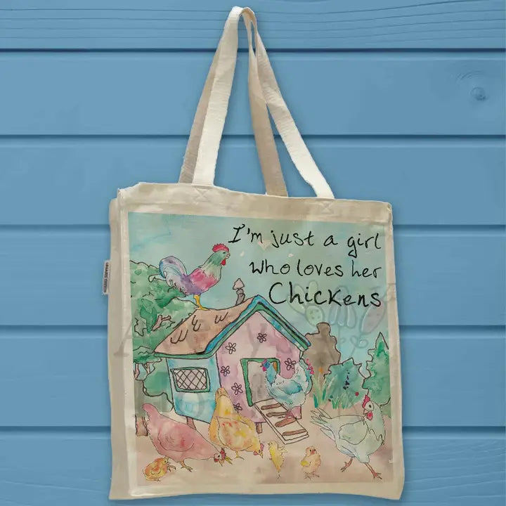 Girl Who Lover Her Chickens Organic Tote Bag