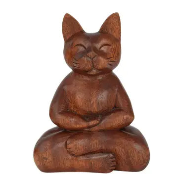 Meditating Wood Cat-64202